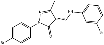 4-[(3-bromoanilino)methylene]-2-(4-bromophenyl)-5-methyl-2,4-dihydro-3H-pyrazol-3-one 结构式