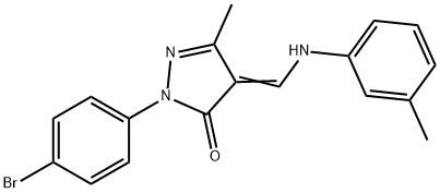 2-(4-bromophenyl)-5-methyl-4-(3-toluidinomethylene)-2,4-dihydro-3H-pyrazol-3-one 结构式