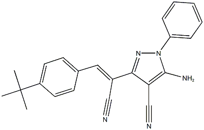 5-amino-3-[2-(4-tert-butylphenyl)-1-cyanovinyl]-1-phenyl-1H-pyrazole-4-carbonitrile 结构式