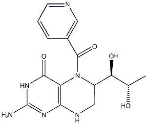 2-amino-6-(1,2-dihydroxypropyl)-5-(3-pyridinylcarbonyl)-5,6,7,8-tetrahydro-4(3H)-pteridinone 结构式