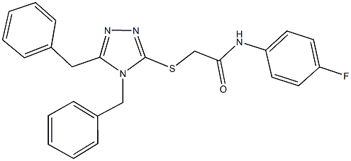 2-[(4,5-dibenzyl-4H-1,2,4-triazol-3-yl)sulfanyl]-N-(4-fluorophenyl)acetamide 结构式
