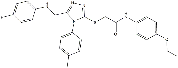 N-(4-ethoxyphenyl)-2-{[5-[(4-fluoroanilino)methyl]-4-(4-methylphenyl)-4H-1,2,4-triazol-3-yl]sulfanyl}acetamide 结构式