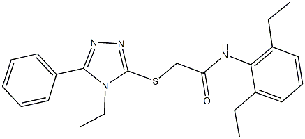 N-(2,6-diethylphenyl)-2-[(4-ethyl-5-phenyl-4H-1,2,4-triazol-3-yl)sulfanyl]acetamide 结构式