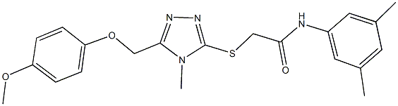 N-(3,5-dimethylphenyl)-2-({5-[(4-methoxyphenoxy)methyl]-4-methyl-4H-1,2,4-triazol-3-yl}sulfanyl)acetamide 结构式