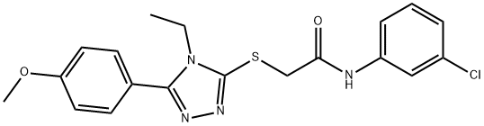 N-(3-chlorophenyl)-2-{[4-ethyl-5-(4-methoxyphenyl)-4H-1,2,4-triazol-3-yl]sulfanyl}acetamide 结构式