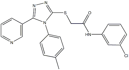 N-(3-chlorophenyl)-2-{[4-(4-methylphenyl)-5-(3-pyridinyl)-4H-1,2,4-triazol-3-yl]sulfanyl}acetamide 结构式