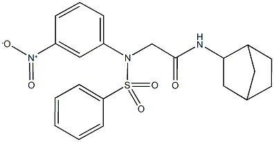 N-bicyclo[2.2.1]hept-2-yl-2-[{3-nitrophenyl}(phenylsulfonyl)amino]acetamide 结构式