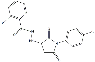 2-bromo-N'-[1-(4-chlorophenyl)-2,5-dioxopyrrolidin-3-yl]benzohydrazide 结构式