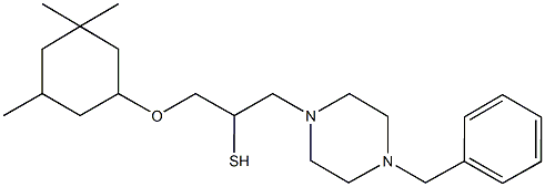 2-(4-benzyl-1-piperazinyl)-1-{[(3,3,5-trimethylcyclohexyl)oxy]methyl}ethyl hydrosulfide 结构式