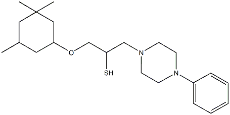 1-(4-phenylpiperazin-1-yl)-3-[(3,3,5-trimethylcyclohexyl)oxy]propane-2-thiol 结构式