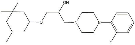 1-[4-(2-fluorophenyl)-1-piperazinyl]-3-[(3,3,5-trimethylcyclohexyl)oxy]-2-propanol 结构式