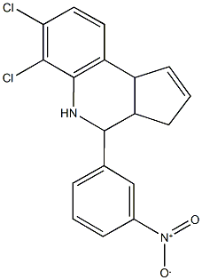 6,7-dichloro-4-{3-nitrophenyl}-3a,4,5,9b-tetrahydro-3H-cyclopenta[c]quinoline 结构式