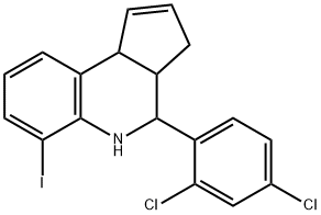 4-(2,4-dichlorophenyl)-6-iodo-3a,4,5,9b-tetrahydro-3H-cyclopenta[c]quinoline 结构式