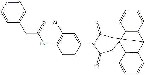 N-[2-chloro-4-(16,18-dioxo-17-azapentacyclo[6.6.5.0~2,7~.0~9,14~.0~15,19~]nonadeca-2,4,6,9,11,13-hexaen-17-yl)phenyl]-2-phenylacetamide 结构式