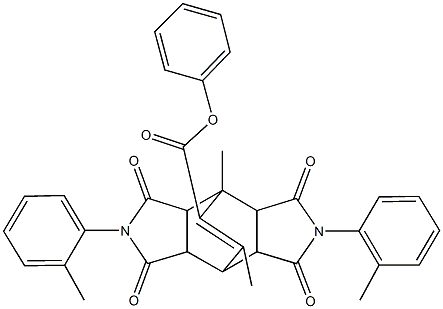 phenyl 1,14-dimethyl-4,10-bis(2-methylphenyl)-3,5,9,11-tetraoxo-4,10-diazatetracyclo[5.5.2.0~2,6~.0~8,12~]tetradec-13-ene-13-carboxylate 结构式