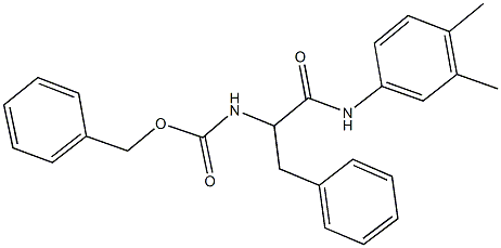 benzyl 1-benzyl-2-(3,4-dimethylanilino)-2-oxoethylcarbamate 结构式