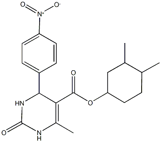 3,4-dimethylcyclohexyl 4-{4-nitrophenyl}-6-methyl-2-oxo-1,2,3,4-tetrahydro-5-pyrimidinecarboxylate 结构式