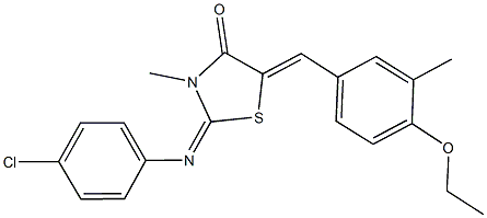 2-[(4-chlorophenyl)imino]-5-(4-ethoxy-3-methylbenzylidene)-3-methyl-1,3-thiazolidin-4-one 结构式