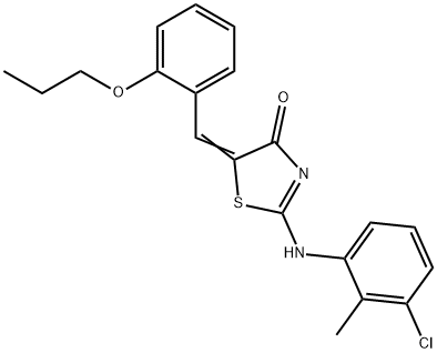 2-[(3-chloro-2-methylphenyl)imino]-5-(2-propoxybenzylidene)-1,3-thiazolidin-4-one 结构式