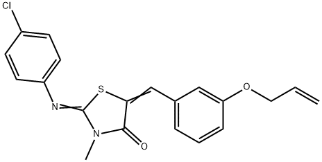 5-[3-(allyloxy)benzylidene]-2-[(4-chlorophenyl)imino]-3-methyl-1,3-thiazolidin-4-one 结构式