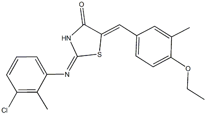 2-[(3-chloro-2-methylphenyl)imino]-5-(4-ethoxy-3-methylbenzylidene)-1,3-thiazolidin-4-one 结构式