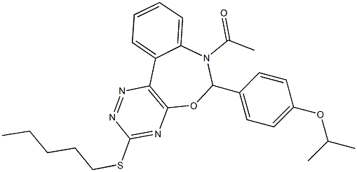 4-[7-acetyl-3-(pentylsulfanyl)-6,7-dihydro[1,2,4]triazino[5,6-d][3,1]benzoxazepin-6-yl]phenyl isopropyl ether 结构式