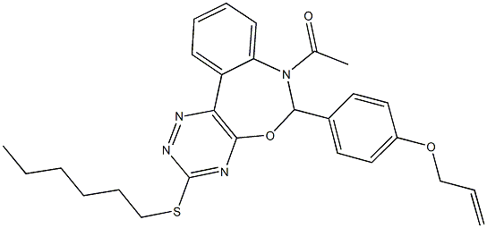 7-acetyl-6-[4-(allyloxy)phenyl]-3-(hexylsulfanyl)-6,7-dihydro[1,2,4]triazino[5,6-d][3,1]benzoxazepine 结构式