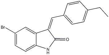 5-bromo-3-(4-ethylbenzylidene)-1,3-dihydro-2H-indol-2-one 结构式