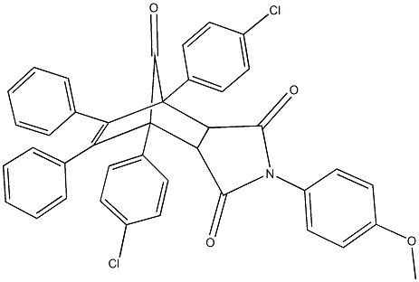 1,7-bis(4-chlorophenyl)-4-(4-methoxyphenyl)-8,9-diphenyl-4-azatricyclo[5.2.1.0~2,6~]dec-8-ene-3,5,10-trione 结构式
