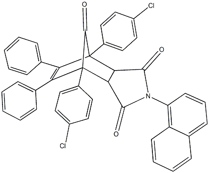 1,7-bis(4-chlorophenyl)-4-(1-naphthyl)-8,9-diphenyl-4-azatricyclo[5.2.1.0~2,6~]dec-8-ene-3,5,10-trione 结构式