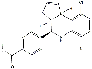 methyl 4-(6,9-dichloro-3a,4,5,9b-tetrahydro-3H-cyclopenta[c]quinolin-4-yl)benzoate 结构式