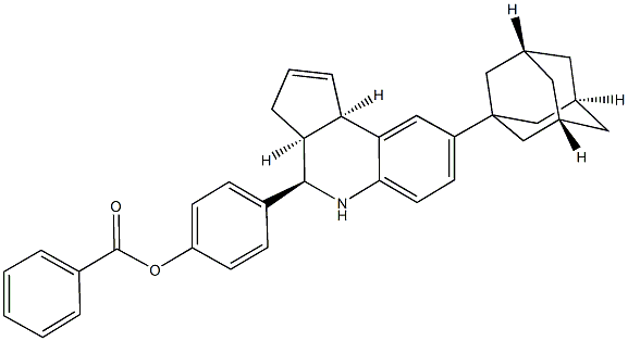 4-[8-(1-adamantyl)-3a,4,5,9b-tetrahydro-3H-cyclopenta[c]quinolin-4-yl]phenyl benzoate 结构式