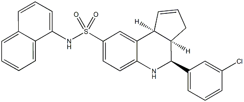 4-(3-chlorophenyl)-N-(1-naphthyl)-3a,4,5,9b-tetrahydro-3H-cyclopenta[c]quinoline-8-sulfonamide 结构式