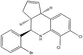 4-(2-bromophenyl)-6,7-dichloro-3a,4,5,9b-tetrahydro-3H-cyclopenta[c]quinoline 结构式