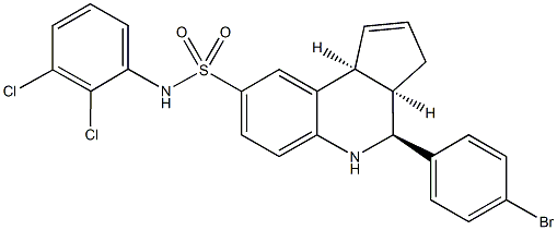 4-(4-bromophenyl)-N-(2,3-dichlorophenyl)-3a,4,5,9b-tetrahydro-3H-cyclopenta[c]quinoline-8-sulfonamide 结构式