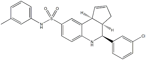 4-(3-chlorophenyl)-N-(3-methylphenyl)-3a,4,5,9b-tetrahydro-3H-cyclopenta[c]quinoline-8-sulfonamide 结构式