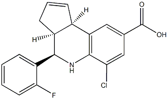 6-chloro-4-(2-fluorophenyl)-3a,4,5,9b-tetrahydro-3H-cyclopenta[c]quinoline-8-carboxylic acid 结构式
