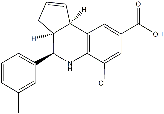 6-chloro-4-(3-methylphenyl)-3a,4,5,9b-tetrahydro-3H-cyclopenta[c]quinoline-8-carboxylic acid 结构式