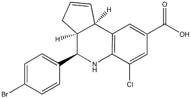 4-(4-bromophenyl)-6-chloro-3a,4,5,9b-tetrahydro-3H-cyclopenta[c]quinoline-8-carboxylic acid 结构式