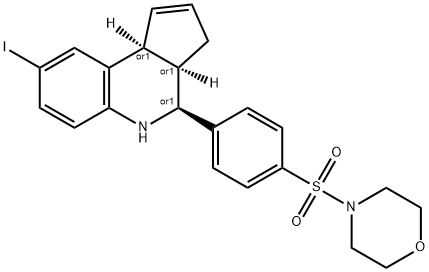 8-iodo-4-[4-(4-morpholinylsulfonyl)phenyl]-3a,4,5,9b-tetrahydro-3H-cyclopenta[c]quinoline 结构式