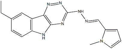 1-methyl-1H-pyrrole-2-carbaldehyde (8-ethyl-5H-[1,2,4]triazino[5,6-b]indol-3-yl)hydrazone 结构式