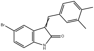 5-bromo-3-(3,4-dimethylbenzylidene)-1,3-dihydro-2H-indol-2-one 结构式