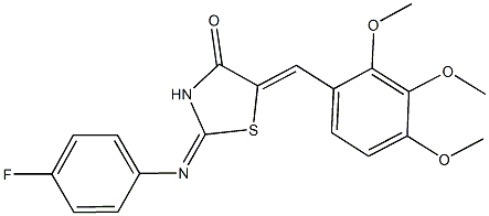 2-[(4-fluorophenyl)imino]-5-(2,3,4-trimethoxybenzylidene)-1,3-thiazolidin-4-one 结构式