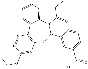 3-(ethylsulfanyl)-6-{3-nitrophenyl}-7-propionyl-6,7-dihydro[1,2,4]triazino[5,6-d][3,1]benzoxazepine 结构式