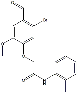 2-(5-bromo-4-formyl-2-methoxyphenoxy)-N-(2-methylphenyl)acetamide 结构式