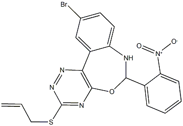 3-(allylsulfanyl)-10-bromo-6-{2-nitrophenyl}-6,7-dihydro[1,2,4]triazino[5,6-d][3,1]benzoxazepine 结构式