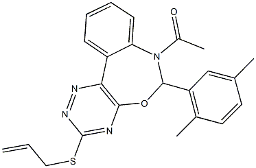 7-acetyl-3-(allylsulfanyl)-6-(2,5-dimethylphenyl)-6,7-dihydro[1,2,4]triazino[5,6-d][3,1]benzoxazepine 结构式