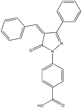 4-(4-benzylidene-5-oxo-3-phenyl-4,5-dihydro-1H-pyrazol-1-yl)benzoic acid 结构式