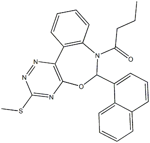 7-butyryl-3-(methylsulfanyl)-6-(1-naphthyl)-6,7-dihydro[1,2,4]triazino[5,6-d][3,1]benzoxazepine 结构式