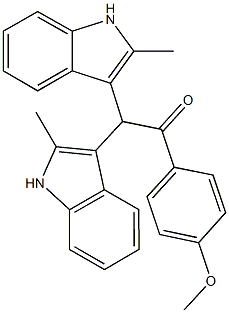 1-(4-methoxyphenyl)-2,2-bis(2-methyl-1H-indol-3-yl)ethanone 结构式